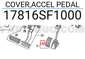 Honda 17816SF1000 COVER,ACCEL PEDAL