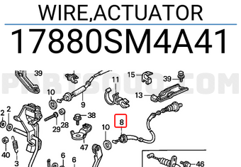 Honda 17880SM4A41 WIRE,ACTUATOR