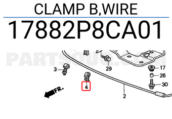 Honda 17882P8CA01 CLAMP B,WIRE