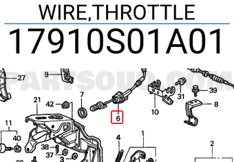 Honda 17910S01A01 WIRE,THROTTLE
