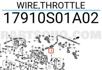 Honda 17910S01A02 WIRE,THROTTLE
