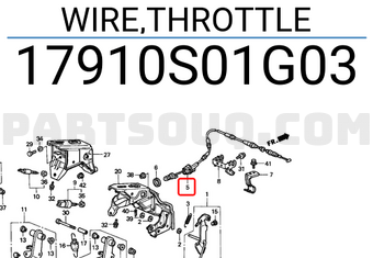 Honda 17910S01G03 WIRE,THROTTLE