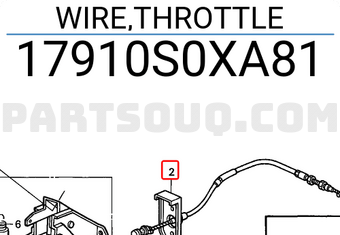 Honda 17910S0XA81 WIRE,THROTTLE