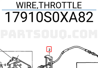 Honda 17910S0XA82 WIRE,THROTTLE