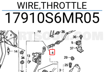 Honda 17910S6MR05 WIRE,THROTTLE