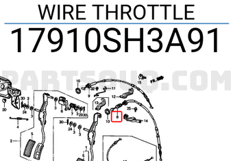 Honda 17910SH3A91 WIRE THROTTLE