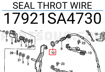 Honda 17921SA4730 SEAL THROT WIRE