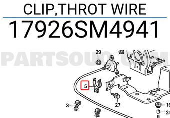 Honda 17926SM4941 CLIP,THROT WIRE