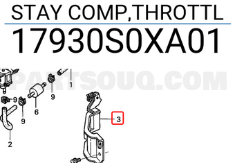 Honda 17930S0XA01 STAY COMP,THROTTL