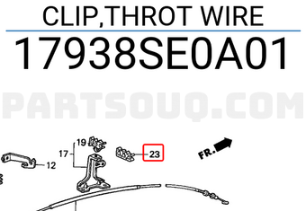 Honda 17938SE0A01 CLIP,THROT WIRE