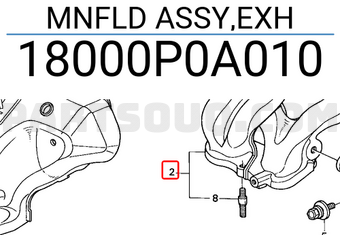 Honda 18000P0A010 MNFLD ASSY,EXH