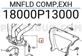 Honda 18000P13000 MNFLD COMP,EXH