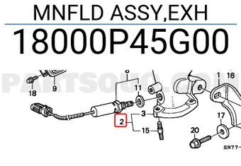 Honda 18000P45G00 MNFLD ASSY,EXH