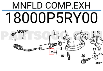Honda 18000P5RY00 MNFLD COMP,EXH