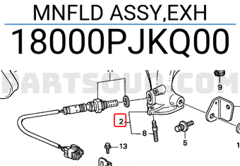 Honda 18000PJKQ00 MNFLD ASSY,EXH