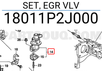 Honda 18011P2J000 SET, EGR VLV