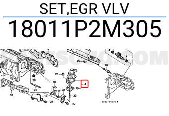Honda 18011P2M305 SET,EGR VLV