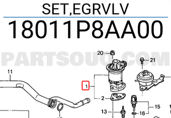Honda 18011P8AA00 SET,EGRVLV