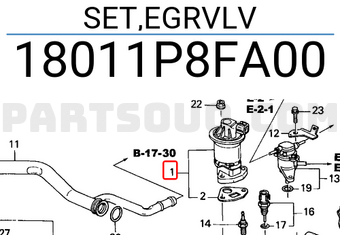 Honda 18011P8FA00 SET,EGRVLV