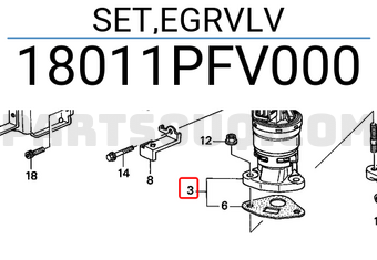 Honda 18011PFV000 SET,EGRVLV