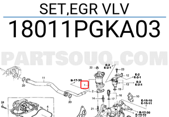 Honda 18011PGKA03 SET,EGR VLV