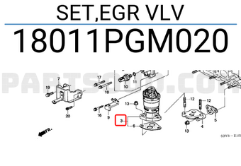 Honda 18011PGM020 SET,EGR VLV