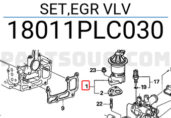 Honda 18011PLC030 SET,EGR VLV