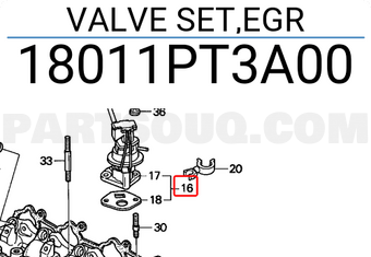 Honda 18011PT3A00 VALVE SET,EGR