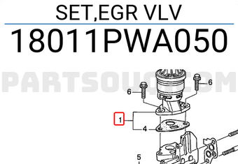 Honda 18011PWA050 SET,EGR VLV