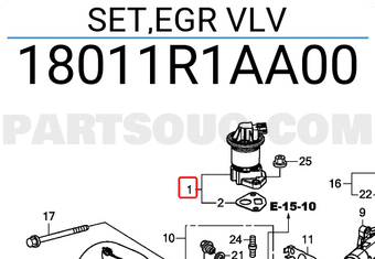 Honda 18011R1AA00 SET,EGR VLV