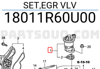Honda 18011R60U00 SET,EGR VLV