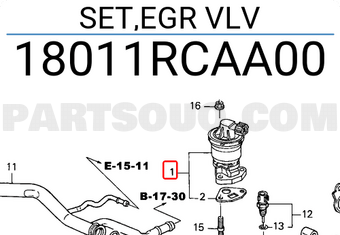 Honda 18011RCAA00 SET,EGR VLV