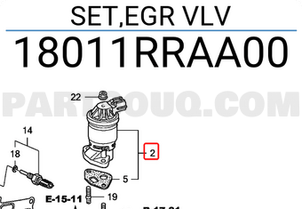 Honda 18011RRAA00 SET,EGR VLV