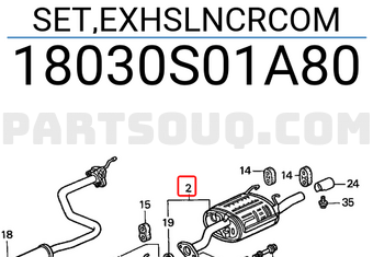 Honda 18030S01A80 SET,EXHSLNCRCOM