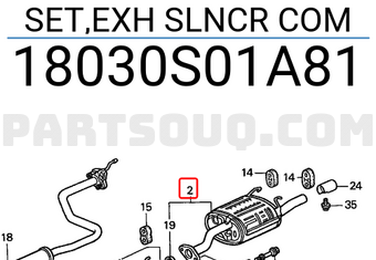 Honda 18030S01A81 SET,EXH SLNCR COM