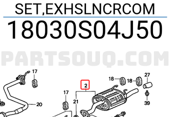 Honda 18030S04J50 SET,EXHSLNCRCOM