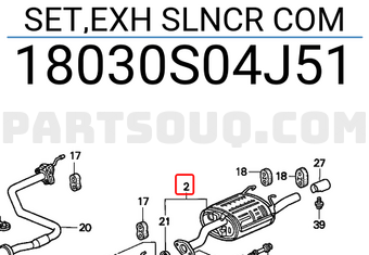 Honda 18030S04J51 SET,EXH SLNCR COM