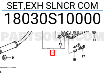 Honda 18030S10000 SET,EXH SLNCR COM