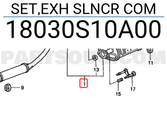 Honda 18030S10A00 SET,EXH SLNCR COM