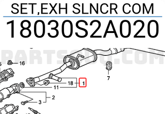 Honda 18030S2A020 SET,EXH SLNCR COM