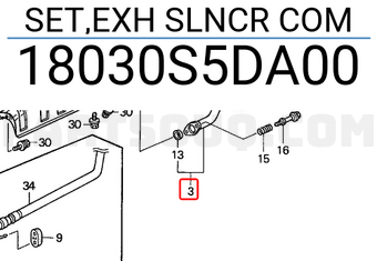 Honda 18030S5DA00 SET,EXH SLNCR COM