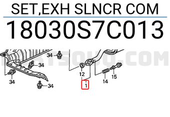 Honda 18030S7C013 SET,EXH SLNCR COM