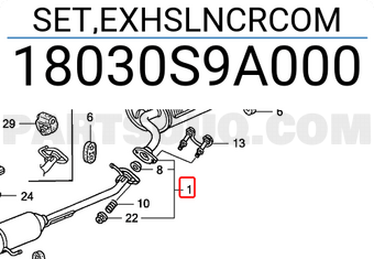 Honda 18030S9A000 SET,EXHSLNCRCOM