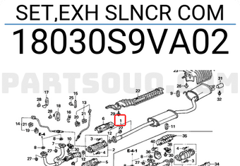 Honda 18030S9VA02 SET,EXH SLNCR COM