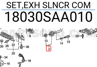 Honda 18030SAA010 SET,EXH SLNCR COM