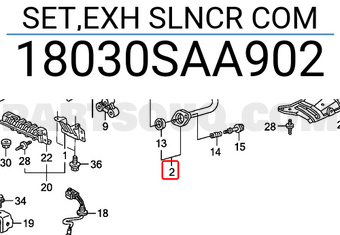 Honda 18030SAA902 SET,EXH SLNCR COM