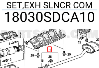 Honda 18030SDCA10 SET,EXH SLNCR COM