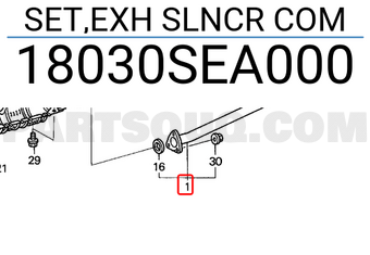 Honda 18030SEA000 SET,EXH SLNCR COM