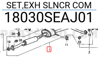 Honda 18030SEAJ01 SET,EXH SLNCR COM