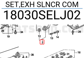 Honda 18030SELJ02 SET,EXH SLNCR COM